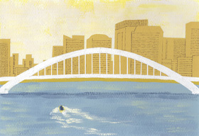 水辺の風景―築地大橋